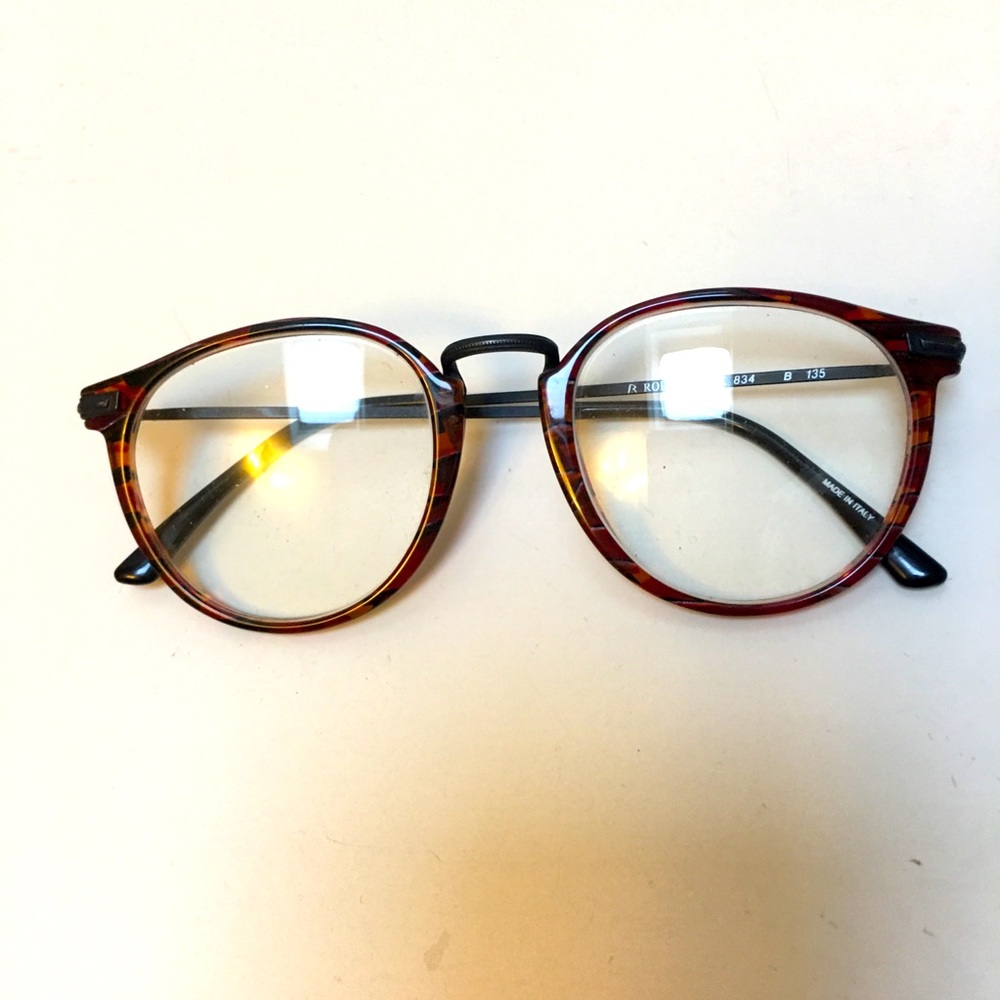 Rodenstock men’s round tortoise eyeglasses